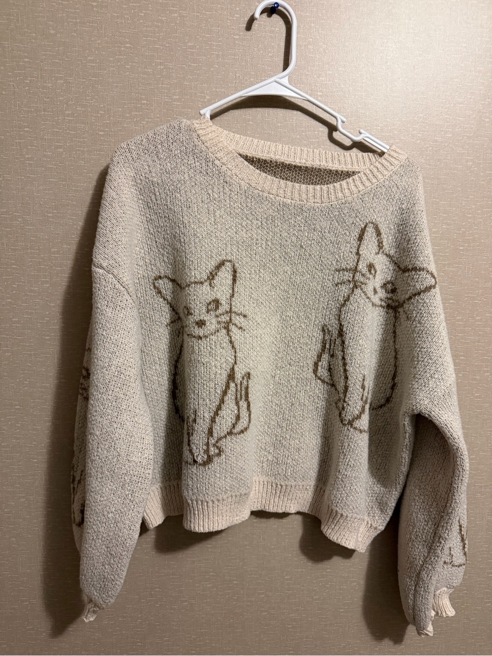 Cute Graphic Cropped Cat Sweater
